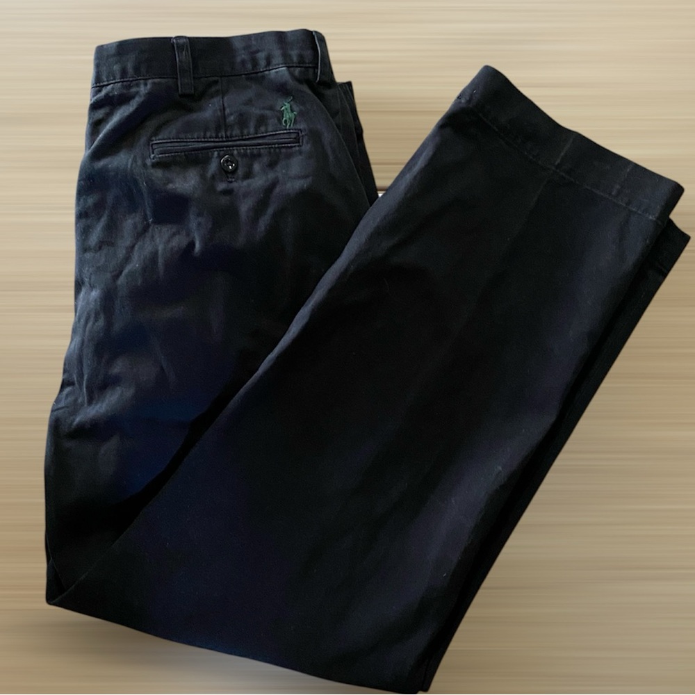 Ralph Lauren Black Preston Pants Green Polo Pony